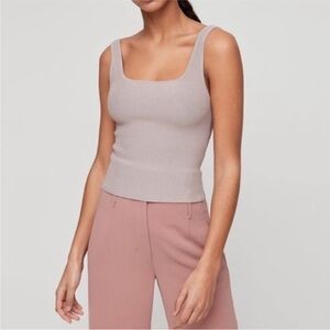 Aritzia square neck sculpted tank top in size M